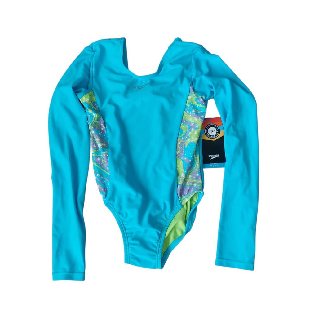 Speedo Girls One piece long sleeve lined swimsuit